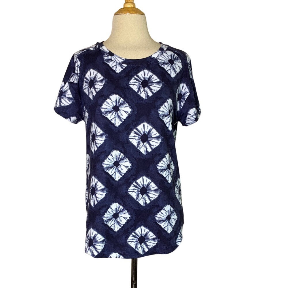 KOOLABURRA by UGG Small 2022 Navy White Geo‎ Print Short Sleeve Tunic Top